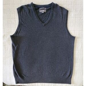 Vintage Eddie Bauer Sweater Vest‎ Mens TXL Cotton Cashmere Knit Pullover Grandpa